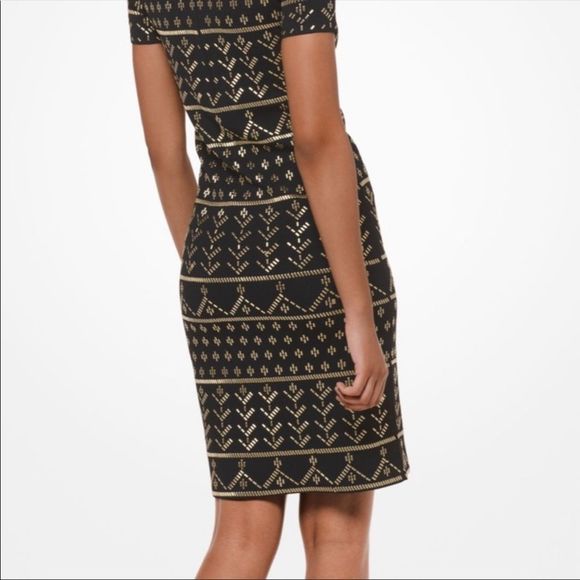 MICHAEL KORS Geometric Embellished Dress NEW w/Tags $495 - Picture 3 of 4